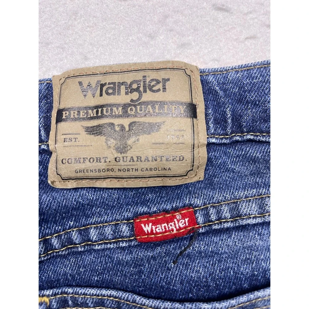 Wrangler Comfort Guaranteed Cotton Blend Blue Denim Jeans 33x30 Mens
